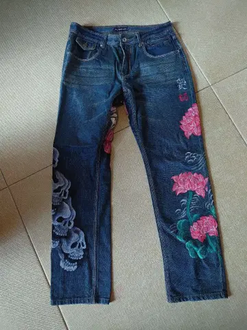 일본풍 패턴 손그림 데님