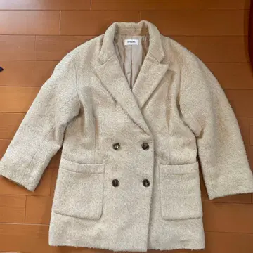 SNIDEL 베이지 더블 브레스트 코트 F