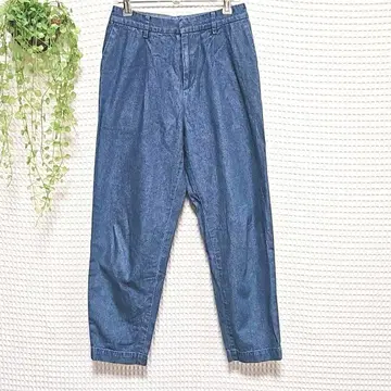 UNIQLO (XXS) 코튼 테이퍼드 앵클 팬츠 인디고