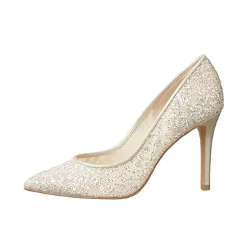 DIANA 다이애나 플라티나/글리터 튤 글리터 펌프스