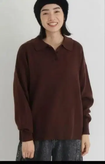 Right-on 야와라쿠 맨투맨 라이크 폴로 스웨터 S 워셔블