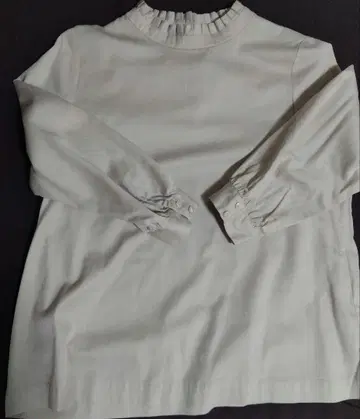 유틸리티 스탠드 프릴 칼라 7부 소매 블라우스 utilite