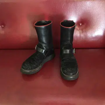 가죽 엔지니어 부츠 버클 포함