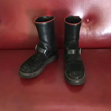 가죽 엔지니어 부츠 26.5 버클 포함