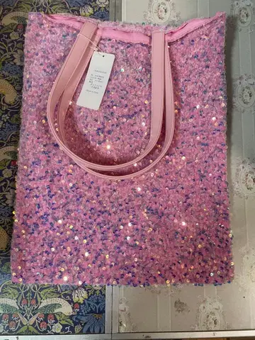 발레백 스팽글 핑크 토트백