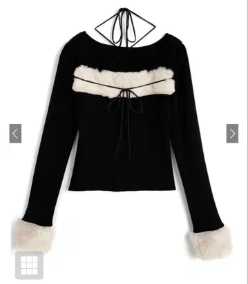 GRL 퍼 홀터넥 리본 니트탑[ru1387]