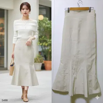 [ 새상품급 ] 리리안 캐럿 스티치 머메이드 스커트 하이웨스트 롱