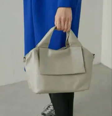 가죽 플랩 2way 백 S size 베이지