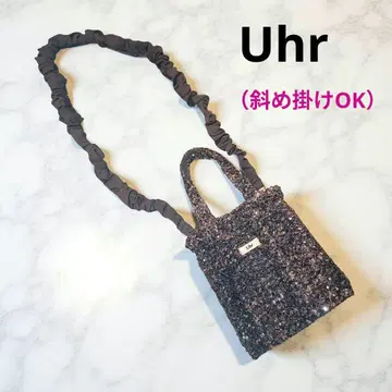 Uhr 스팽글 숄더백 사선 가능 실버 그레이