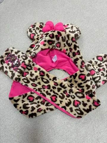 도쿄 디즈니 레오파드 무늬 머플러 팬 캡