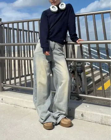 NoKnow 벌룬 실루엣 커브 데님