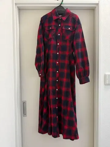 새상품급 도로시 플란넬 셔츠 롱 원피스