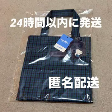 familiar 파미리아 토트백 파랑 깅엄 체크 체크 소