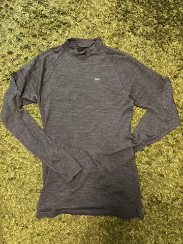 브리핑 모크넥 그레이 긴팔 셔츠