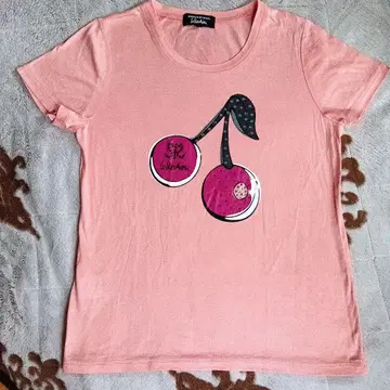 미사용 SONIA RYKIEL 체리 프린트 반팔 T셔츠 size 40