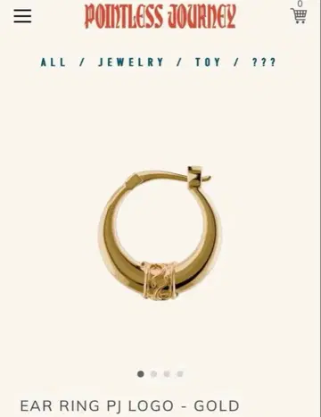 pointless journey PJ LOGO 귀걸이 골드 츠네다 다이키