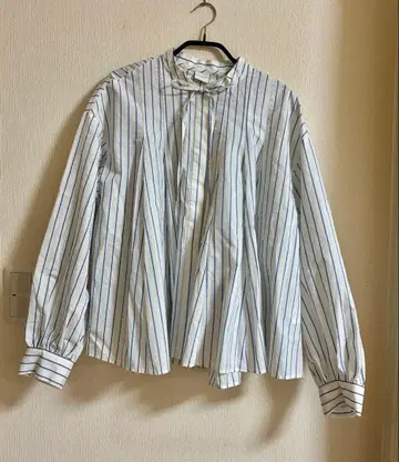 URBAN RESEARCH DOORS 스트라이프 리본 플레어 블라우스