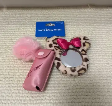 디즈니 리조트 디즈니 레오파드 무늬 미니 립 케이스 거울 새상품