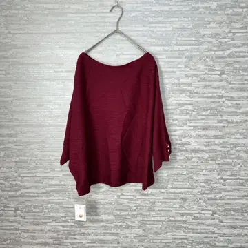 탑밸류 보르도 니트 3L 소매 버튼 루즈핏 새상품 택 포함