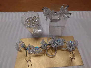 성인식, 졸업식, 파티에! 펄 비즈 머리 장식 세트 3점