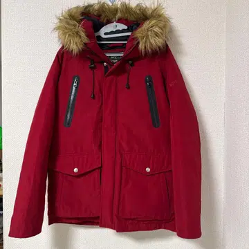 SCHOTT 다운 자켓 후드티 퍼 포함 빨간색 S