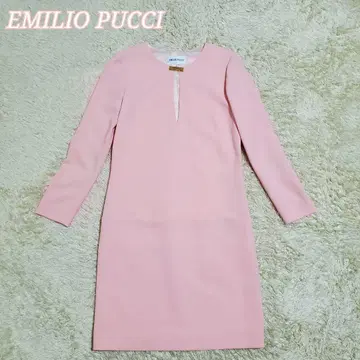 컨디션 최상 에밀리오 푸치 긴팔 원피스 골드 금장 장식