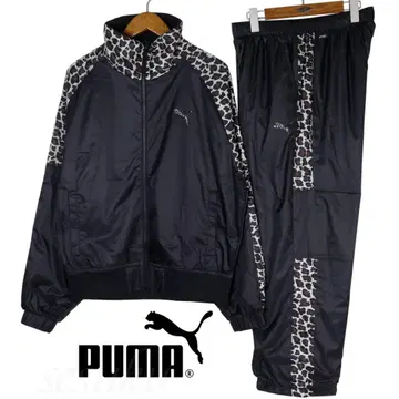 [ L ] 푸마 레오파드 무늬 힙합 속기모 자켓 팬츠 블랙