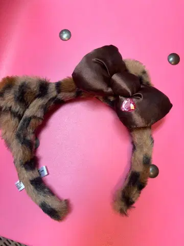 레오파드 무늬 머리띠 리본 포함