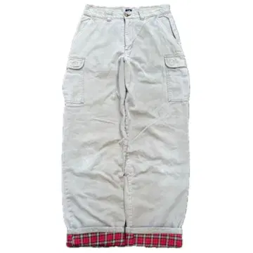 90s GAP 카고 팬츠 체크 안감 vintage 네이비 택