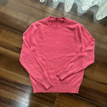 UNIQLO 캐시미어 100% 핑크 크루넥 스웨터 S 사이즈