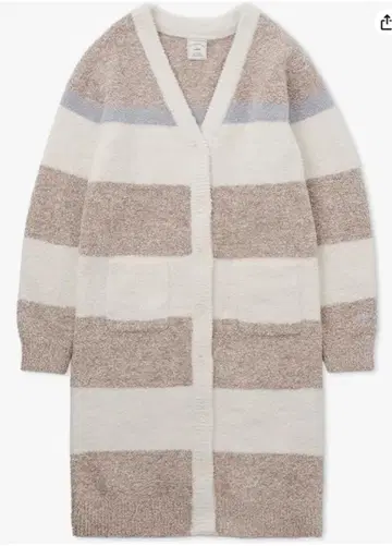 젤라토 피케 파우더 멜란지 보더 롱 가디건