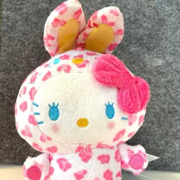 레어 산리오 헬로키티 레오파드 무늬 토끼 봉제 인형