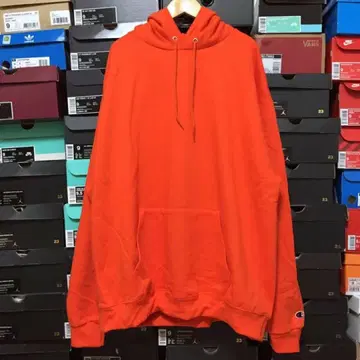 새상품 Champion 챔피온 빅 후드티 남성용 오렌지 XL