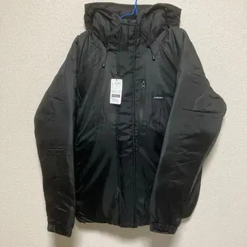 새상품 DOUBLE STEAL 다운 자켓 L 블랙 충전솜 후디