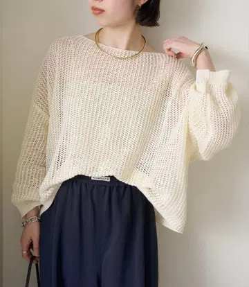 [미사용 새상품] omekashi 메쉬 니트