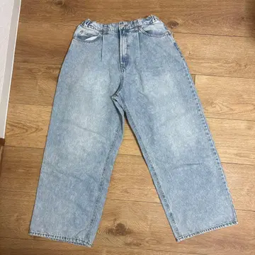 라이트 블루 와이드 데님 팬츠