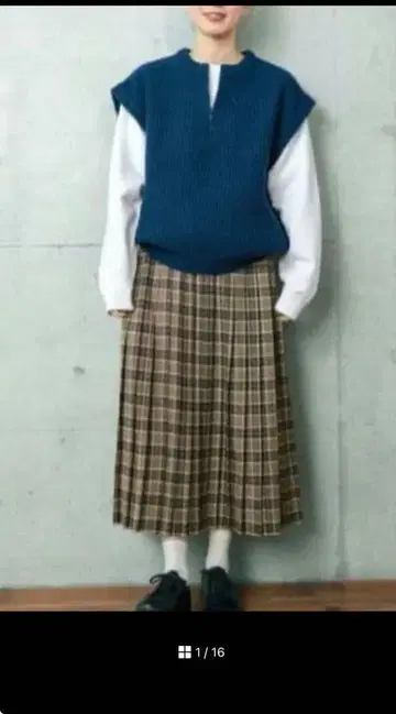 팰리시 타탄 체크 플리츠 스커트 새상품급