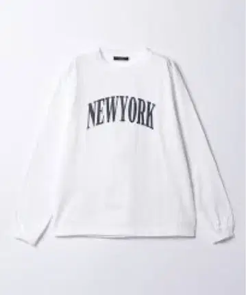 화이트 NEWYORK 프린트 긴팔 T셔츠