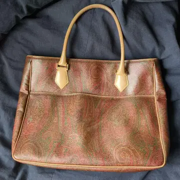 에트로 페이즐리 무늬 브라운 토트백