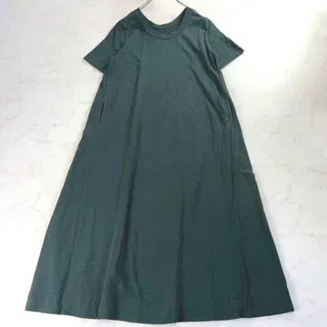 [새상품급] 45R 짐바브웨 코튼 맥시 드레스 워셔블 R 자수 코튼 그린