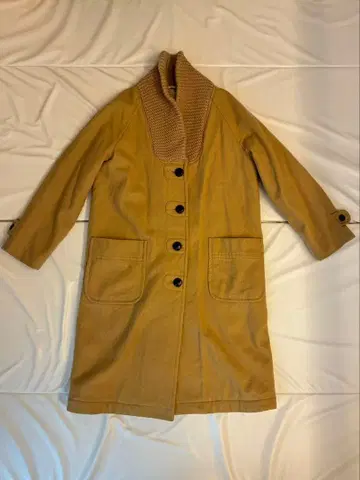 베이지 스텐카라 코트 플리스 안감