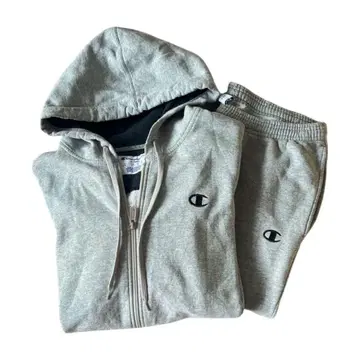 Champion 그레이 풀 집업 후드티