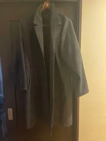 코트 체크 무늬 M 사이즈