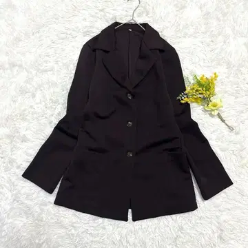 테일러드 자켓 오피스 캐주얼 스트레치 브라운 싱글 버튼