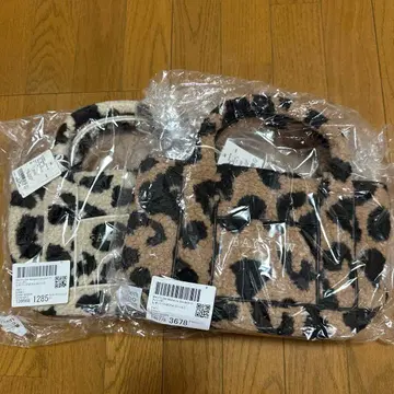 BAYFLOW 레오파드 보아 로고 토트 S