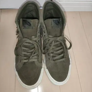 Vans 올리브 스웨이드 하이컷 스니커즈 24.5cm