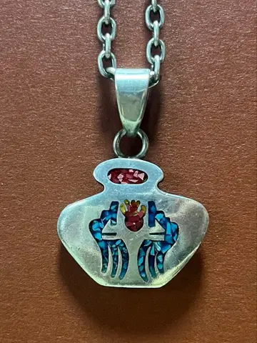 실버 꽃병형 펜던트탑 인디언