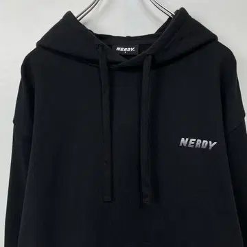 NERDY 널디 맨투맨 오버사이즈 후드티 블랙
