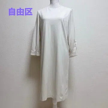 자유구 무릎 기장 원피스 9부 소매 스트레치 안감 그레이지 이소재