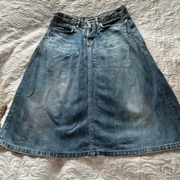 데님 A라인 스커트 라이트 블루